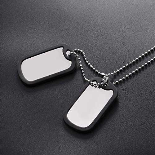 Custom Engraved Medical Alert ID Dog Tag Pendant with Stainless Steel Chain 23"