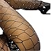 Women Sheer Sparkle Glitter Rhinestone Pantyhose Tights Fishnet Stockings (Black)