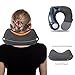 Travel Pillow Inflatable Neck U-Shape Pillow for Traveling and Airplane Support Head, Neck, with Storage Bag (Dark Gray)