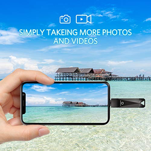 Universal Flash Drive 128 GB, QARFEE USB 3.0 Jump Drive External Storage Memory Stick Pen Flash Drive Compatible for iPhone, iPad, iPod, Mac, iOS/Android Phone and PC, Black-Gray - Thumbnail 6
