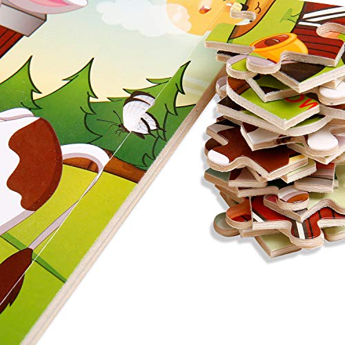 image for Tohibee Toddler puzzles Wooden Jigsaw Puzzles for Toddlers 1 2 3 Years