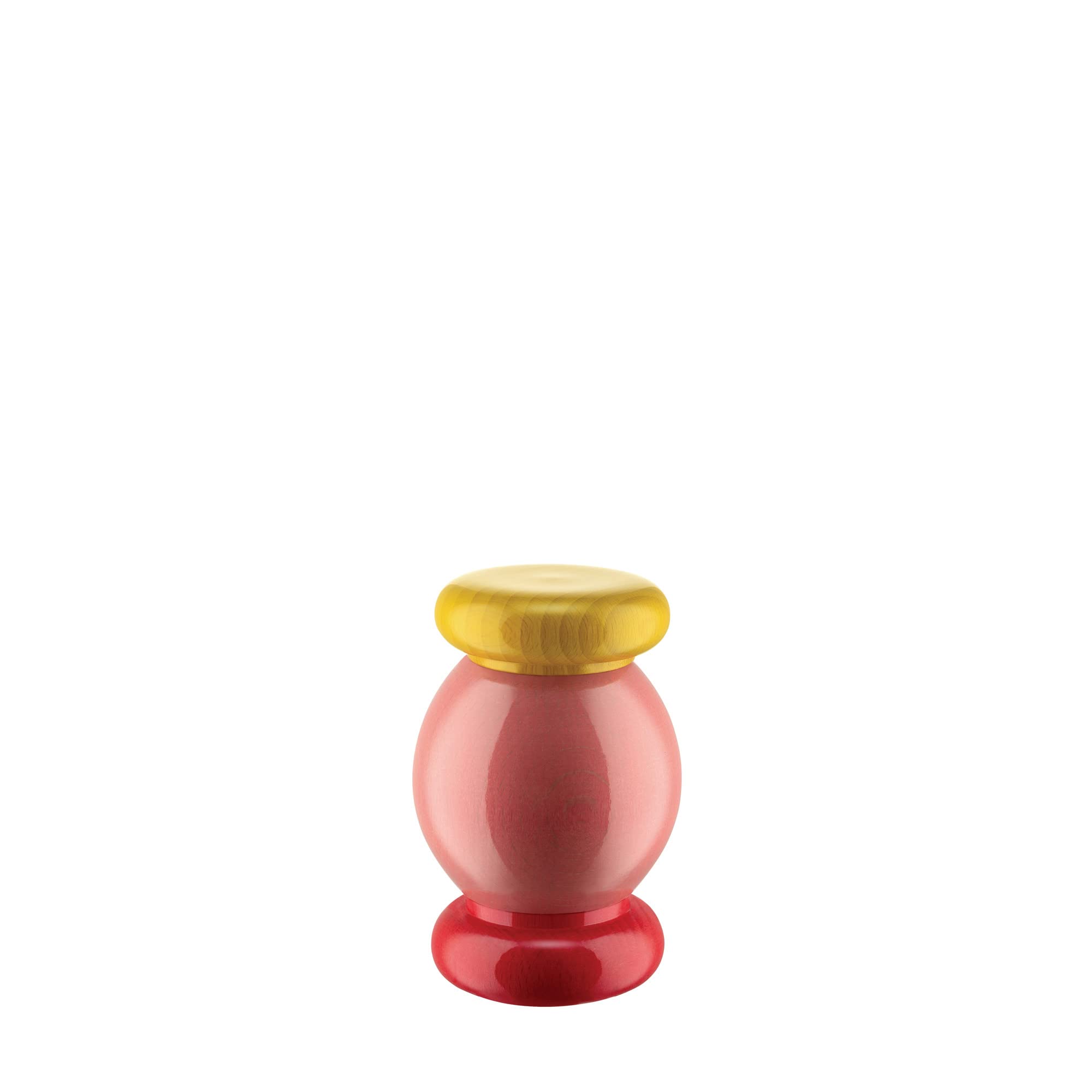Alessi Totem Domestici ES18 2 - Design Salt, Pepper and Spice Mill in Beech, Pink, Red and Yellow Wood