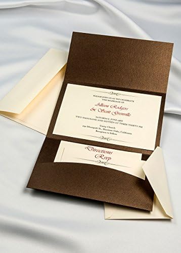 Horizon Pocket Folder Invitation Kit -Bronze - Pack of 20
