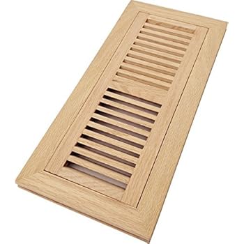 Homewell Red Oak Wood Floor Register Vent, Flush Mount with Frame, 4x12 Inch, Unfinished