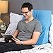 Foam Bed Wedge Pillow for Back Support, Elevating Legs and Acid Reflux - Wedge Cushion Pillow for Reading, Blue, 7 x 24 x 24