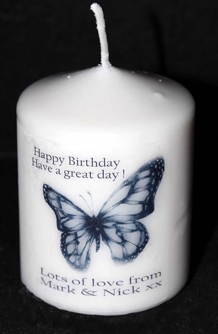 Cellini Bougie Personnalisee Carte Cadeau Papillon Image Mini Bougie Parfait Pour Anniversaire De Mariage Anniversaire Ou N Importe Quelle Occasion Speciale Amazon Fr Cuisine Maison
