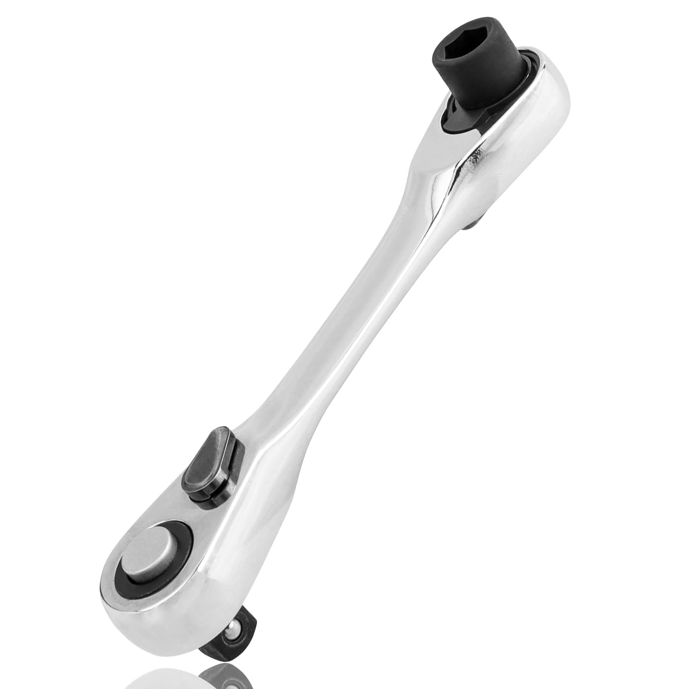 HaoTrade 1/4" Inch Mini Ratchet Wrench, Double-Headed Ratchet Wrench Screwdriver Bit, 1/4" Drive Ratchet Handle 72 Teeth Drive Hex Bit Ratchet Tool, Quick Release Ratchet Spanner Hex Torque Wrench