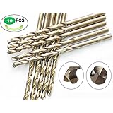 Max-Power 10pcs Pack 11/64" Inch High Speed Steel Cobalt M35 Fully Ground Heavy Duty General Purpose Jobber Length Twist Drill Bit 135 Deg. Split Point Drilling For Metal, Steel