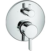 hansgrohe Ecostat Modern Thermostatic Shower Valve Trim with Temperature Control and Diverter in Chrome, 04231000