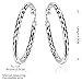 NYKKOLA 925 Sterling Silver Hoop Earrings Set for Women Hypoallergenic Chunky Open Big Huggie Hoop Elegant Jewelry Fashion Earrings for Birthday/Christmas Gifts for Teen Girls Women