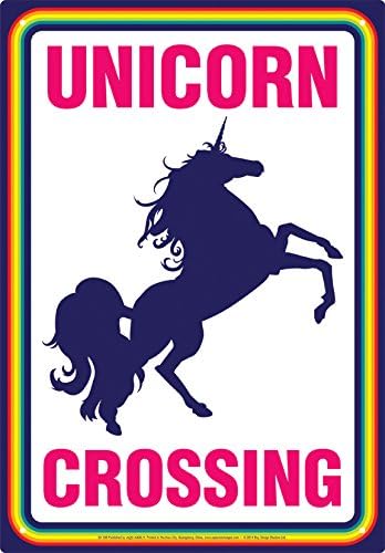 Aquarius Unicorn Crossing Tin Sign
