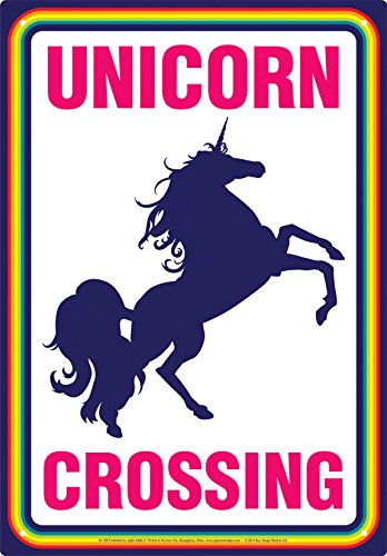Aquarius Unicorn Crossing Tin Sign