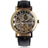 Orders Forever New 2015 Fashion Skeleton Ultra Thin Business Clock Mechanical Hand Wind Men Male Wrist Watch 2360