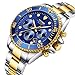 Men's Automatic Self Wind Mechanical Wrist Watches Stainless Steel Date and Day Skeleton Watch