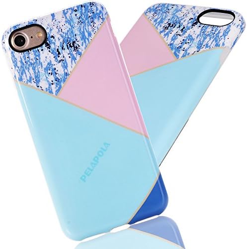 iPhone 7 Case, PELAPOLA iPhone 7 [Designer Series] Shell Soft Flexible TPU Thin Slim Protective Cases Cover Unique Glossy Pattern For Apple iPhone 7 (2016)[Blue Texture]