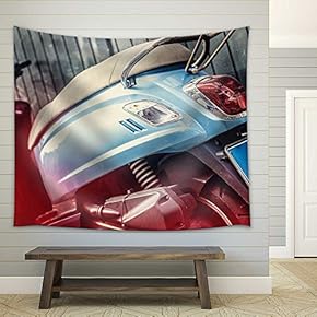 Back of Street Scooter - Fabric Wall Tapestry Home Decor - 51x60 inches
