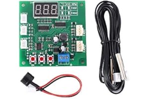 DONGKER Fan Temperature Controller Board,DC 12V 24V 48V 2 Channel 4-Wire PWM Speed Display Module for PC Fan/Alarm