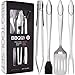 Alpha Grillers Heavy Duty BBQ Grilling Tools Set. Extra Thick Stainless Steel Spatula, Fork, Basting Brush & Tongs. Gift Box Package. Best for Barbecue & Grill. 18 Inch Utensils Turner Accessories primary