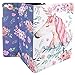Hi Space Unicorn Case for iPad 9.7, Pink Rose Flower Folio Stand Tablet Smart Case Cover Auto Sleep Wakeup Function foriPad 5th/6th Gen for iPad Air 1/2 2017 2018