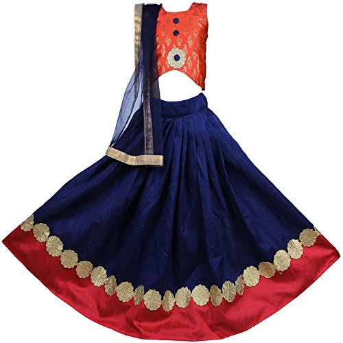 Silk Girl's Printed Lehenga Choli Set