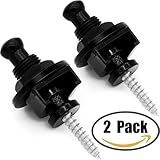 Anwenk Guitar Strap Locks Premium Guitar Straplocks Security Quick Release Strap Locks Strap Retainer System,-Matt Black (Pack of 2)