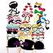 Leiwo Photo Booth Props 58 piece DIY Kit for Wedding Party Reunions Birthdays Photobooth Dress-up Accessories & Party Favors, Costumes with Mustache on a stick, Hats, Glasses, Mouth, Bowler, Bowties
