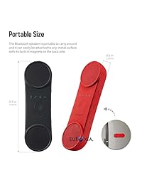 Rojo Shield coda s portátil inalámbrico altavoz Bluetooth con Sonido Estéreo y Micrófono Integrado. Manos libres y Auricular Teléfono Llamadas, escuchar música. 3 Bonus soportes. Perfecto para iphone y Android., Negro