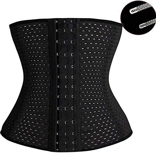 Adjustable waist trainer (Black, Large)