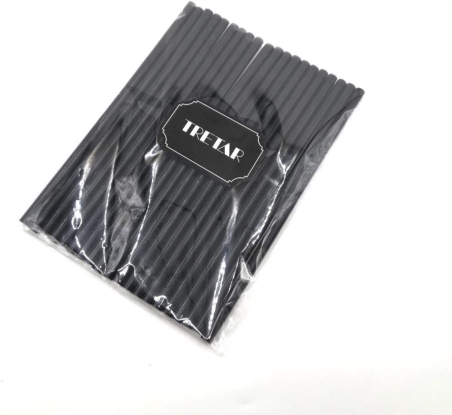Black Hot Melt Glue Sticks, Tretar Hot Glue Gun Sticks for Handmade Craft DIY Home Office Project Craftwork Fix & Repairs, 20 PCS, Diameter 7 mm/0.28", Length 20cm/7.8" -