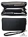 Womens RFID Blocking Large Capacity Leather Clutch Zipper Card Wallets Black
