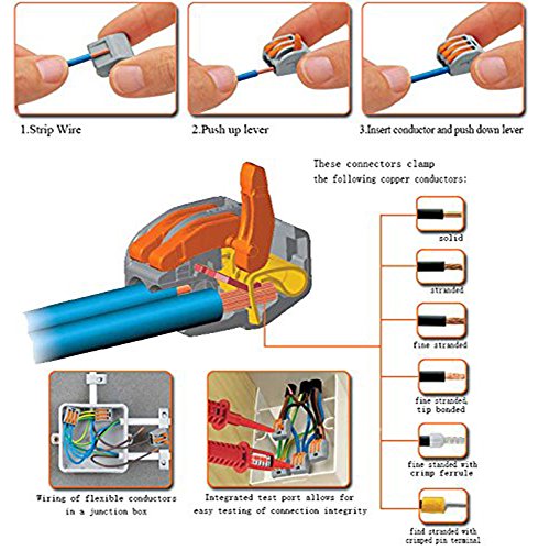 Wire Connectors, Lever Wire Nut Connector Assortment Pack, Compact Wire