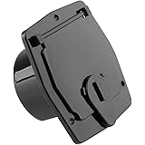 Halotronics RV Square Electrical Cable Hatch for 30 Amp Cords (Black)