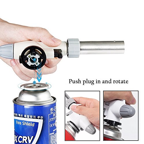 Ezyoutdoor Fully Automatic Electronic Flame Gun Ignition Gas Torch Flame Gun Fire Lighter Butane Burners Gas Adapter Torch Lighter Outdoor Stove Hiking Camping Equipment
