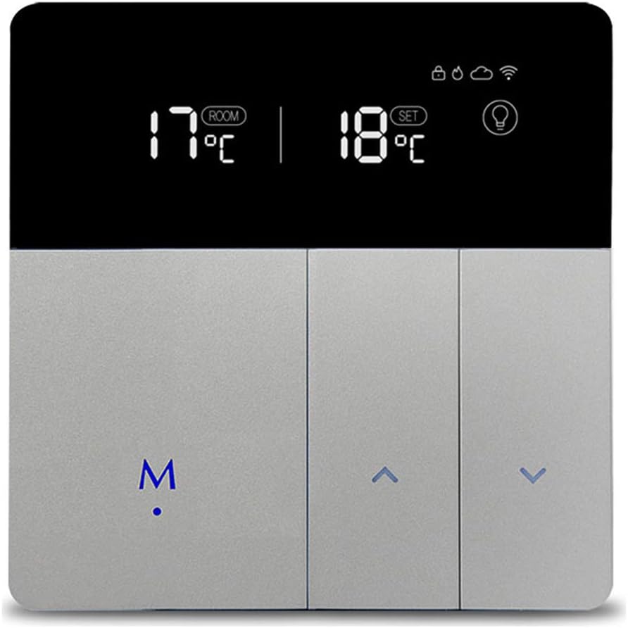 zemismart 4090916090789 Thermostat Electric Floor Heating Temperature Controller  20A with LED Panel Switch 200-240V