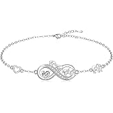 Fenthring Mothers Day Gifts Elephant Bracelet Sterling Silver Infinity Heart Elephant Bracelets for Women Mom Adjustable Womens