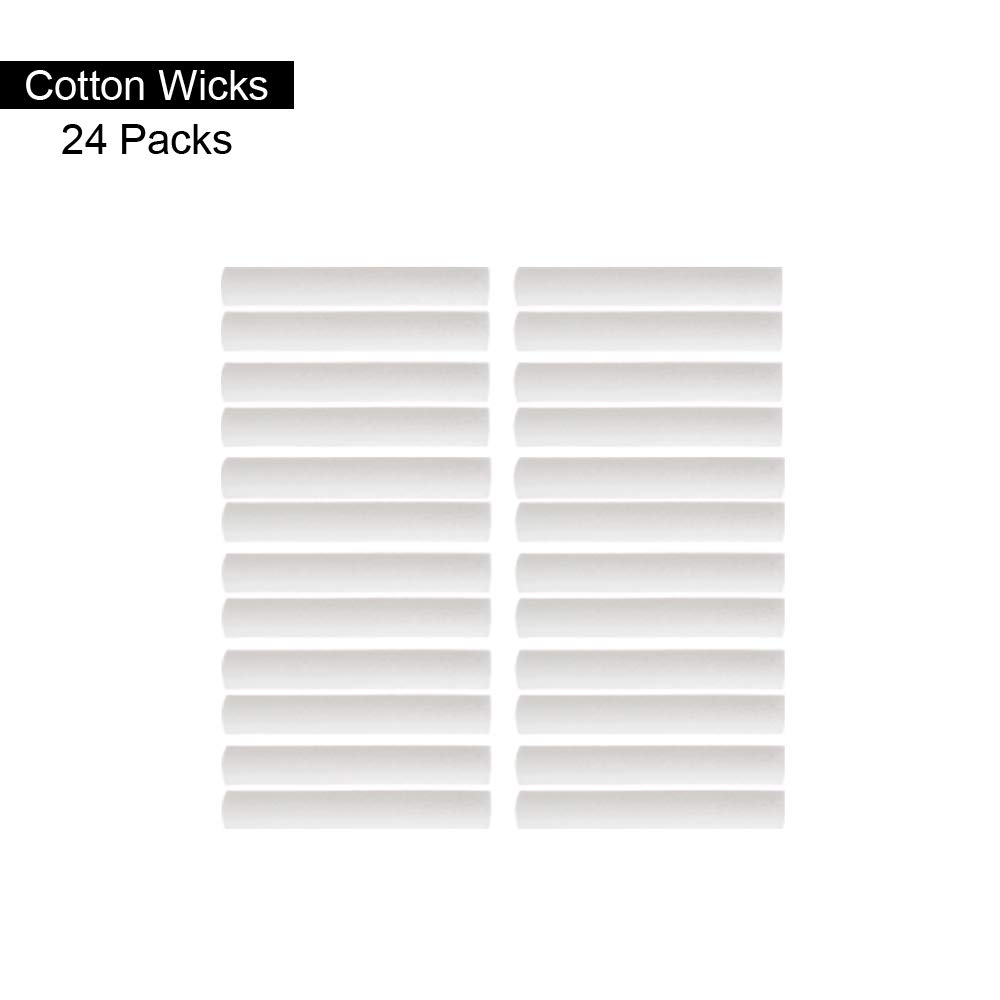 Nasal Inhalers for Essential Oils, Aromatherapy Refillable Blank Plastic Nasal Inhaler Tubes,with 2 Mini droppers 24 Cotton Wicks and 24 Writable Stickers,White 24 Pack