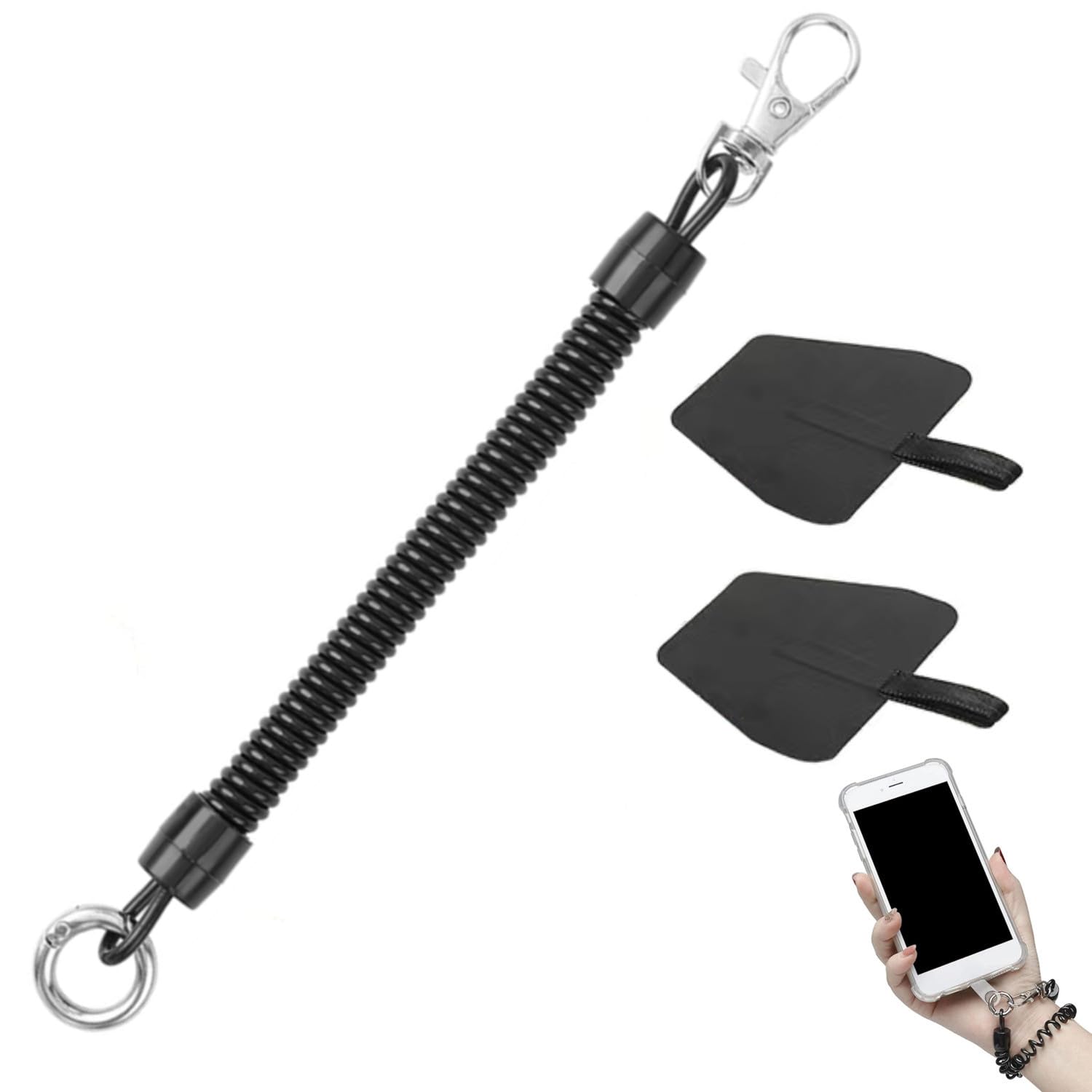 Phone Lanyard,Cell Phone Lanyard for Phone Case Universal Theftproof Anti-Lost Elastic Tether Wrist Strap with 2 Packs Patch for Drop Protection Anti-drop Cellphone Wrist Straps for Most Smartphones