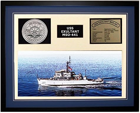 Navy Emporium USS Exultant MSO 441 Framed Navy Ship Display Blue