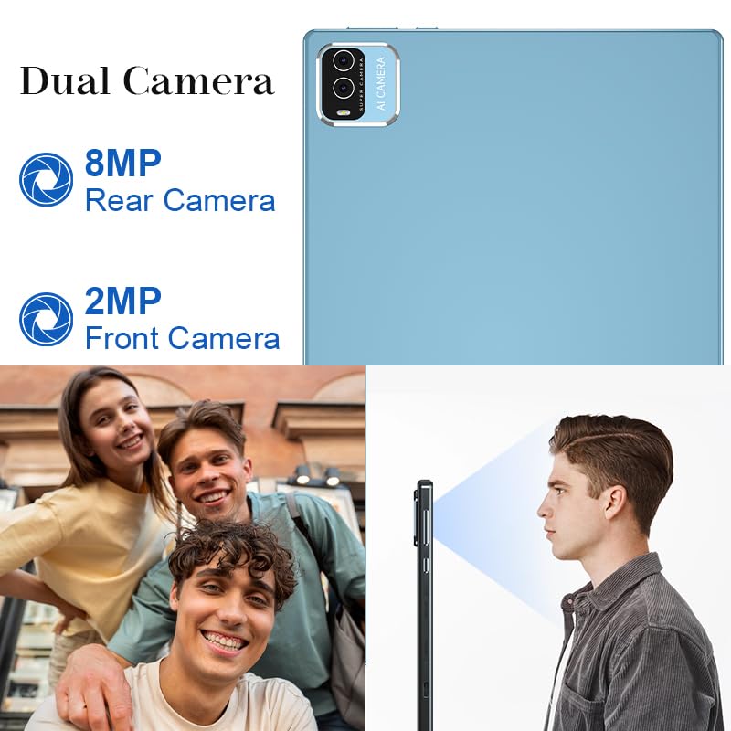 10 inch Tablet Android 14 Tablets 2 in 1 With Keyboard Case Mouse Stylus Android Tableta 8GB+64GB Support 1TB Expansion, 10.1