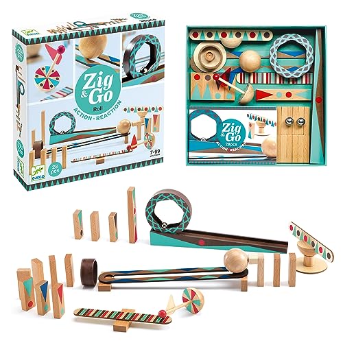 DJECO - Zig & Go 48-Piece Set - Building Intricate Marble Tracks - Stimulates Creative Thinking - Engaging Play for Intellectual Growth - Educational STEM Learning - Ages 8+ Years