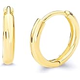 14k REAL Yellow OR White Gold 2mm Thickness Huggie Earrings (10 x 10 mm)