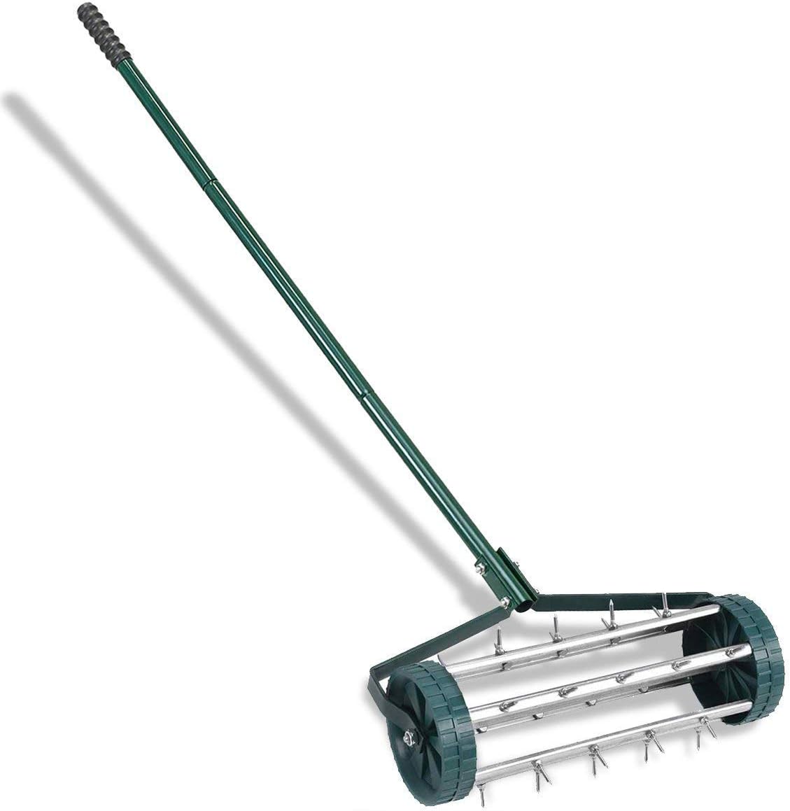 Maxmass 45 * 21 * 126cm Outdoor Heavy Duty Lawn Roller for Garden/Courtyard Aerator with Green Removable Handle & Steel Spikes & Accessories