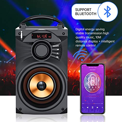 EIFER-Portable-Bluetooth-Speakers-Subwoofer-Heavy-Bass-Wireless-OutdoorIndoor-Party-Speaker-Line-in-Speakers-Support-Remote-Control-FM-Radio-TF-Card-LCD-Display-for-Home-Party-Phone-Computer-PC
