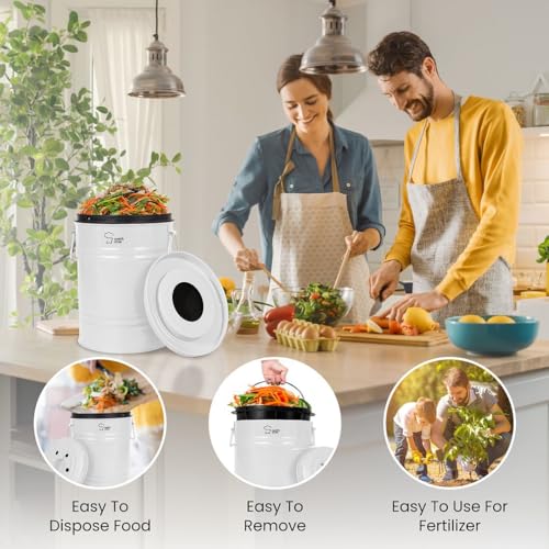 Chef's Star Countertop Compost Bin for Kitchen, Indoor Compost Bin for