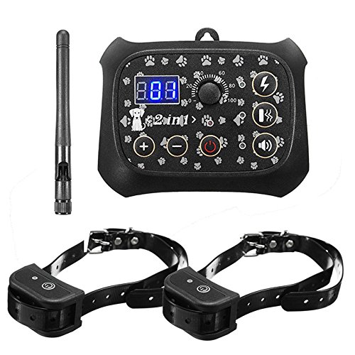 Amyove Wireless Electric Fence,2-Collar Dog Training System 