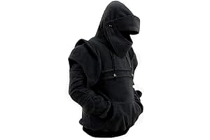 Wandamaga Men's Arthur Knight Hoodie Medieval Armor Sweatshirt Hooded Jackets Coat