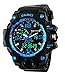 SKMEI Men's SK1155C Multifunctional Outdoor Sports Dual Time Analog Digital Wrist Watch Blue