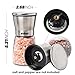 Salt and Pepper Grinder Set – Glass Shakers & Adjustable Ceramic Rotor in 2 Stainless Steel Mills + Silicone Funnel & 2 Citrus Sprayer – Best for Tasty and Healthy Food by Dollop
