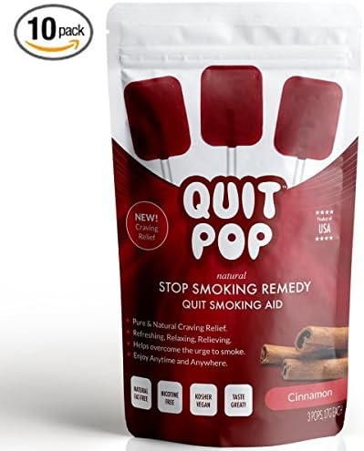 QuitPop/Natural Stop Smoking Remedy & Quit Smoking Solution to Help Reduce Cravings & Replace Smoking/Safe & Easy Way to Quit (Value, 10 Pack, Cinnamon)