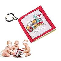 SUPOW Cloth Books for Babies Soft Non-Toxic Fabric, Washable Early Education Toys Activity Crinkle and BB Device Cloth Book for Toddler with Distorting Mirror (Under The Tree)